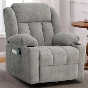 Overstuffed Rocker Recliner with Massage & Heat